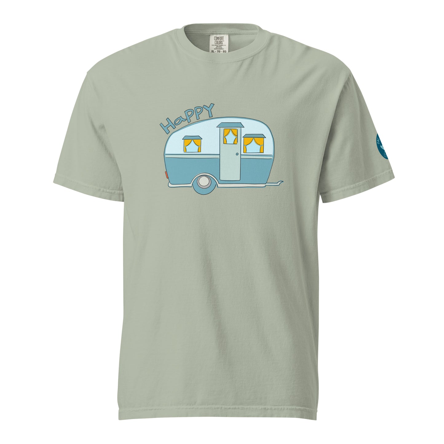 Happy Camper T-Shirt – Hand Drawn Camper Graphic Tee for Outdoor and Adventure Lovers