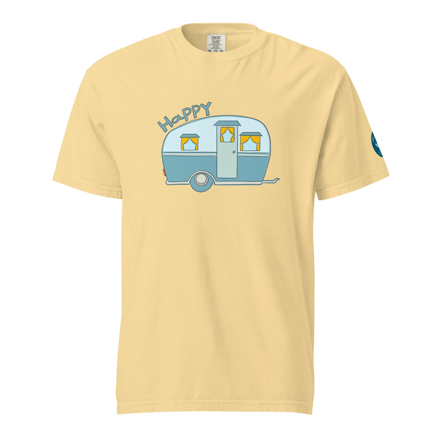 Happy Camper T-Shirt – Hand Drawn Camper Graphic Tee for Outdoor and Adventure Lovers