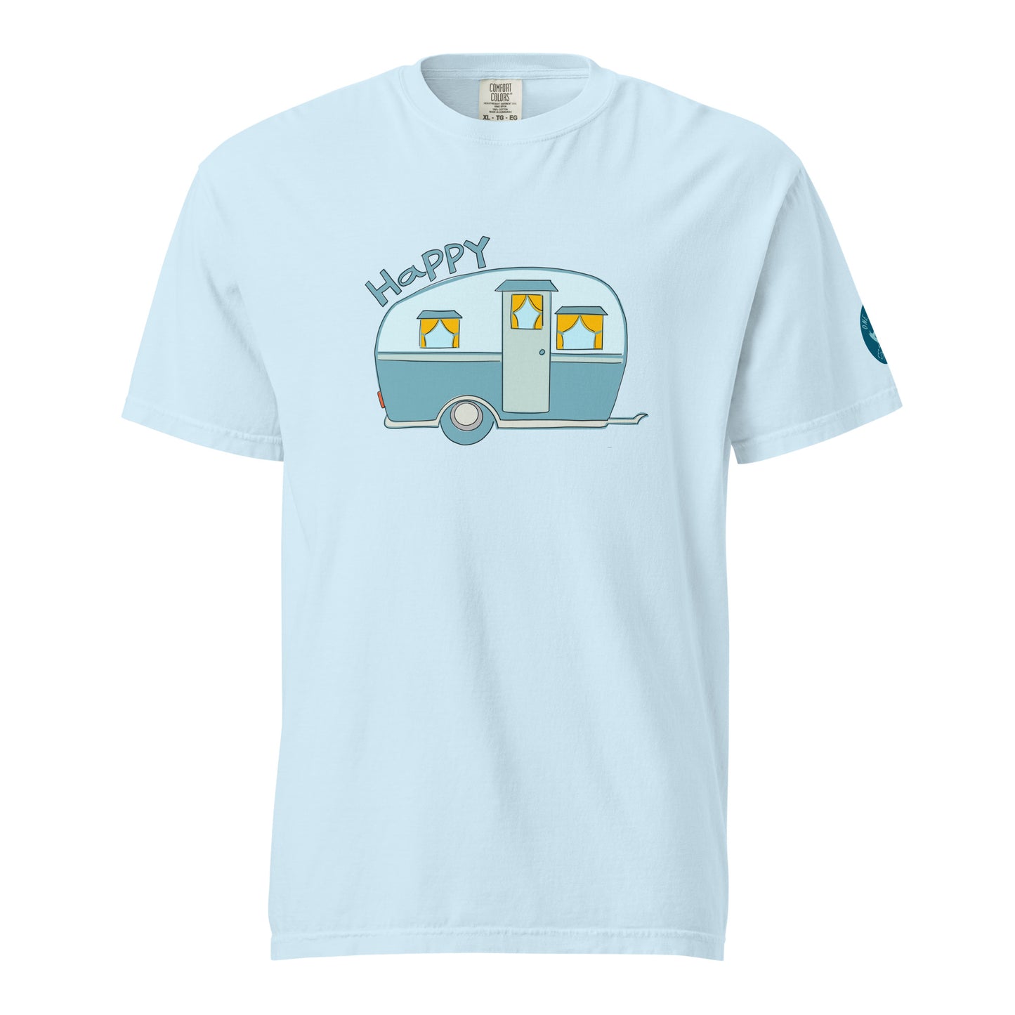 Happy Camper T-Shirt – Hand Drawn Camper Graphic Tee for Outdoor and Adventure Lovers