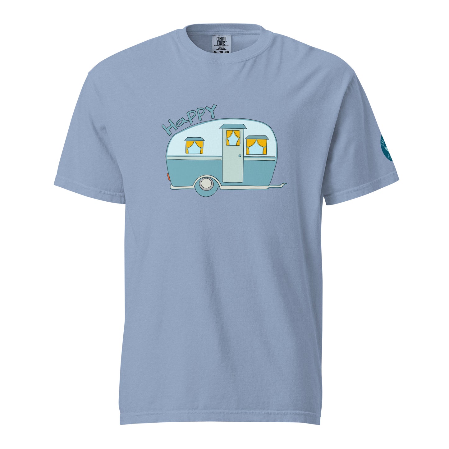 Happy Camper T-Shirt – Hand Drawn Camper Graphic Tee for Outdoor and Adventure Lovers