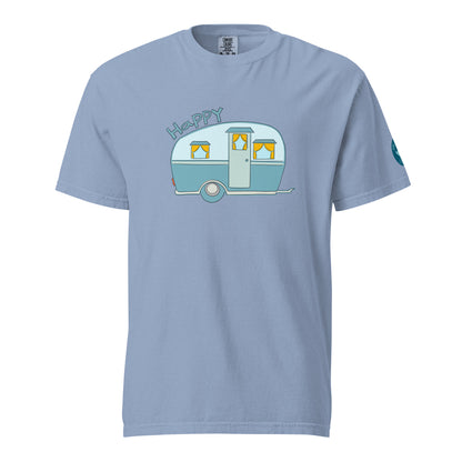 Happy Camper T-Shirt – Hand Drawn Camper Graphic Tee for Outdoor and Adventure Lovers