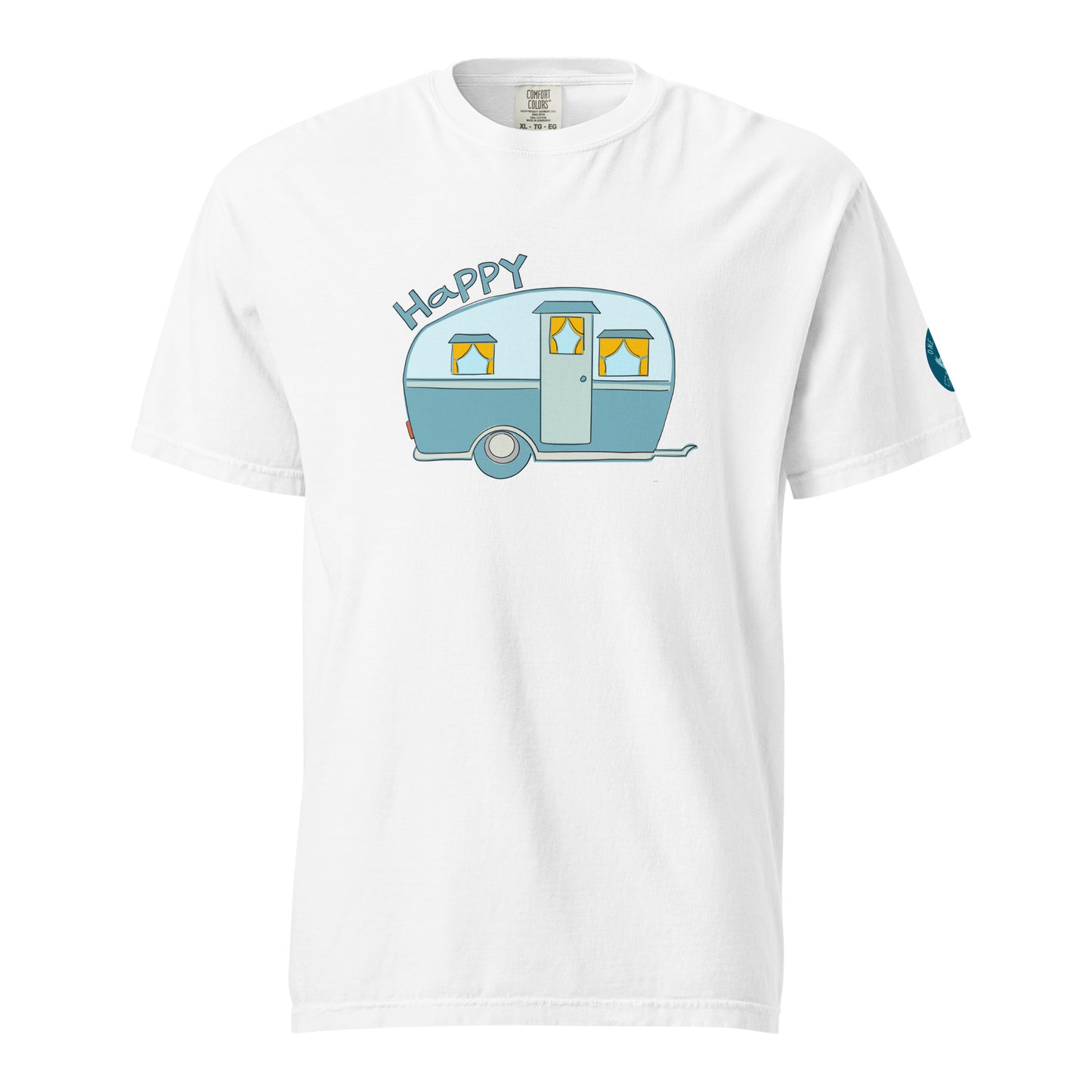 Happy Camper T-Shirt – Hand Drawn Camper Graphic Tee for Outdoor and Adventure Lovers